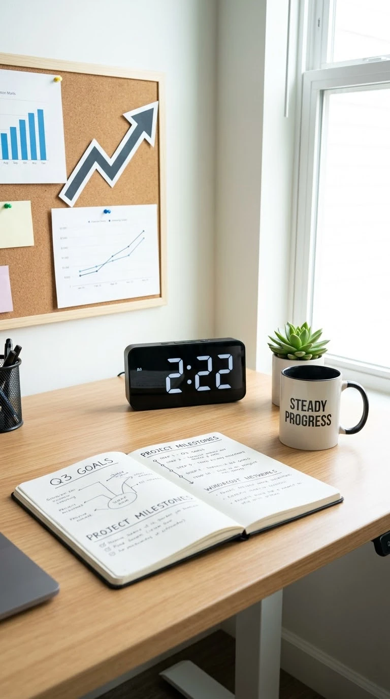 222 angel number meaning shown through a glowing digital clock and peaceful reflective scenes