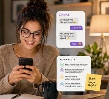 Sissy caption example represented by an adult checking a social media post on a smartphone