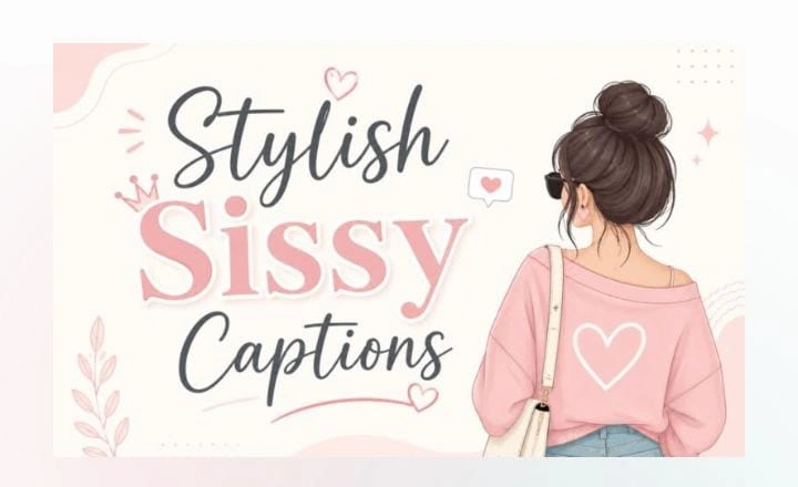 Sissy caption idea represented by an adult fashion portrait focused on personal style and confidence